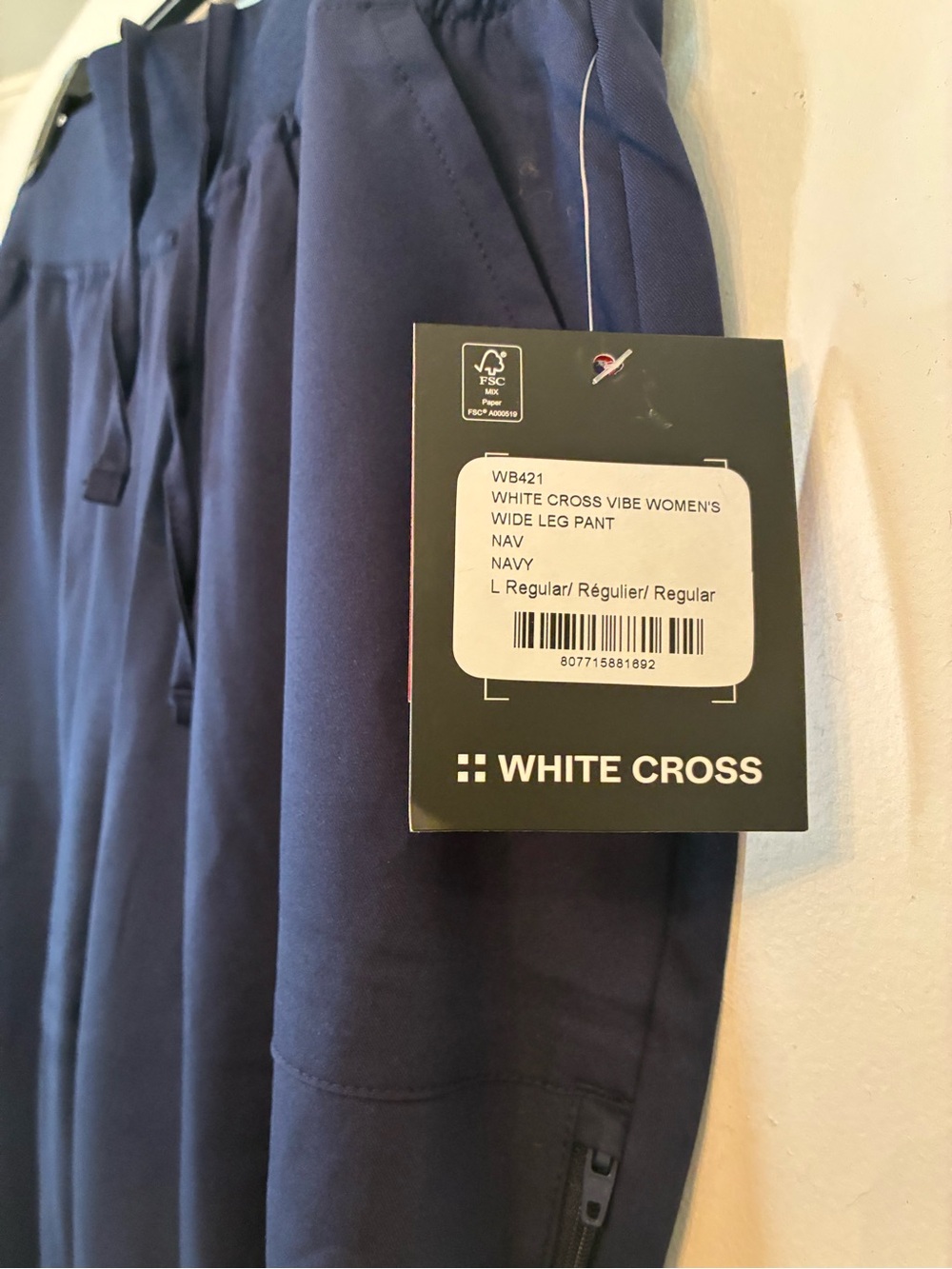 White Cross Navy Wide-Leg Vibe Women's Pants